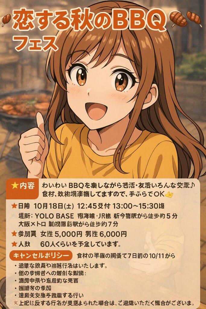 BBQ🍖好きな人集まれ！友活・恋活 BBQ