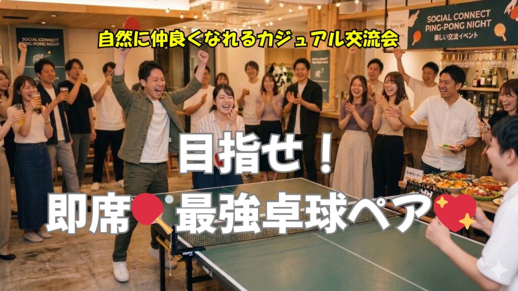 20代中心★卓球🏓×ゲーム×飲み放題 自然に仲良くなれるカジュアル交流会（30名限定）